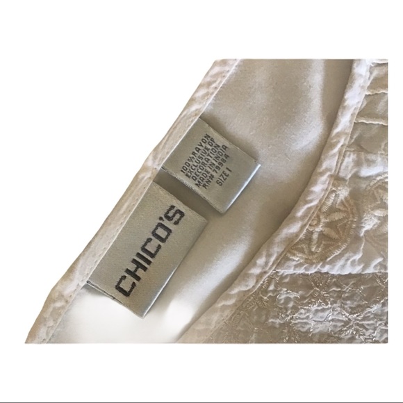 Chico’s Boho Style Cream Top Medium - Picture 6 of 6